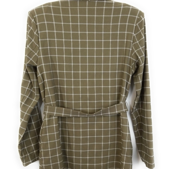 LOVERS + FRIENDS NWT Womens Kyrie Belted Blazer Jacket in Olive Plaid Size M - Picture 12 of 13